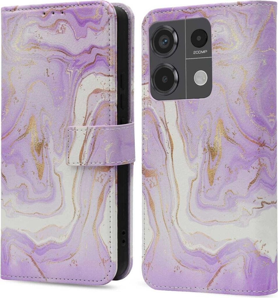 imoshion Design Klapphülle Xiaomi Redmi Note 13 Pro (5G) / Poco X6 - Purple Marble