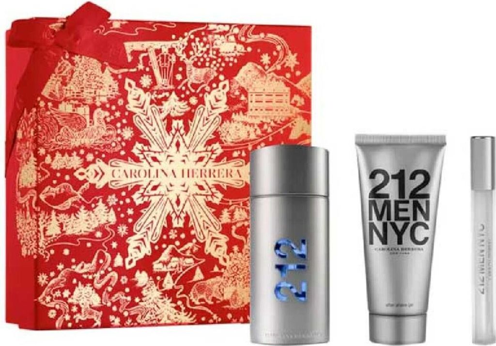 Carolina Herrera 212 Men Eau De Toilette Spray 100ml Set 3 Pieces