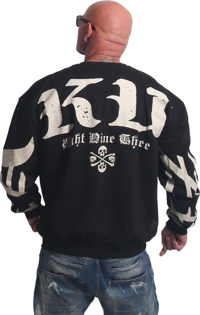 Yakuza Herren 3RD Oversized Pullover, Schwarz, M