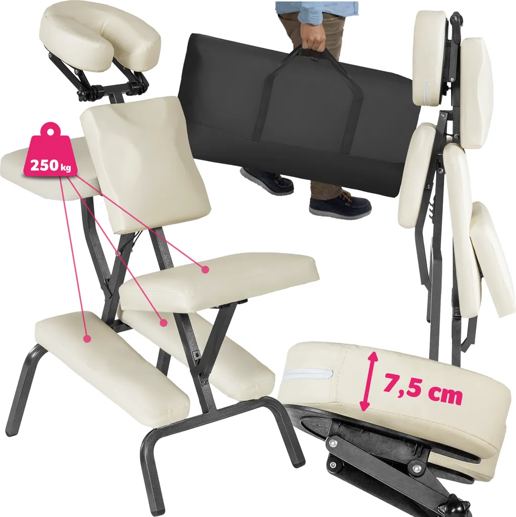 Siège de massage pliable tectake® Table de massage assise de Salon - 12