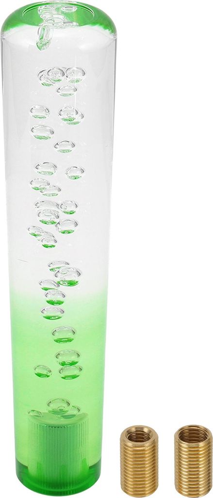 Runder Kristall-Schaltknauf, 20 cm Universal fš¹r Automatik- und Schaltgetriebe mit 2 Adaptern aus Acryl in Klar Grš¹n, 1 Set