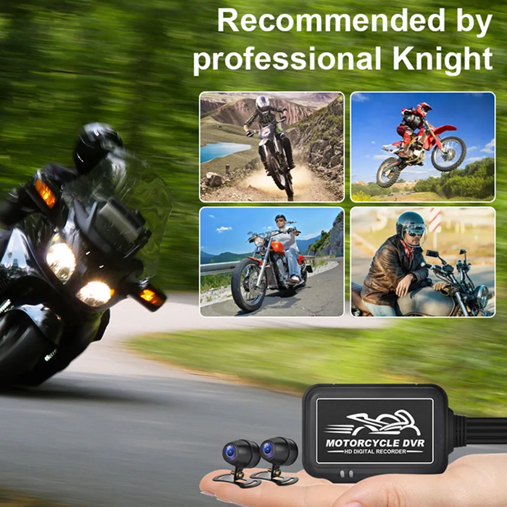 Caméra de recul et DVR pour moto UTV Golf WiFi GPS vidéo HD 1080P Noir