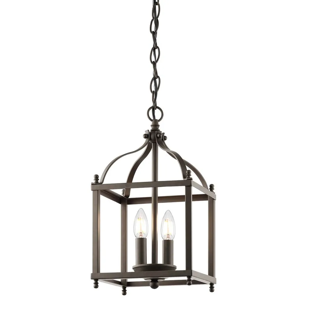 Luminaire Suspension Lanterne Bronze Larkin 2 Lampes : Stop aux Pièces Sombres