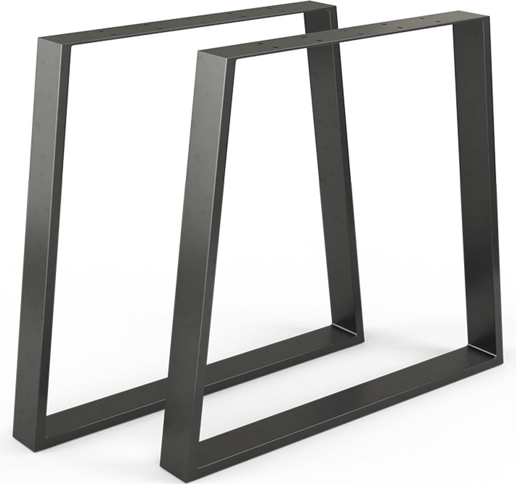 Two black trapezoidal table legs are shown against a white background.