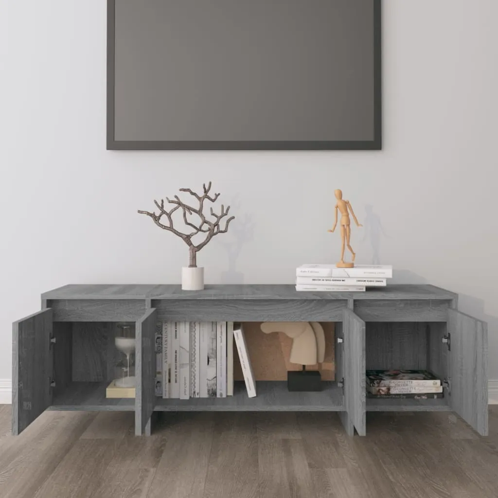 Meuble TV compact gris sonoma pour organiser vos câbles et décodeurs