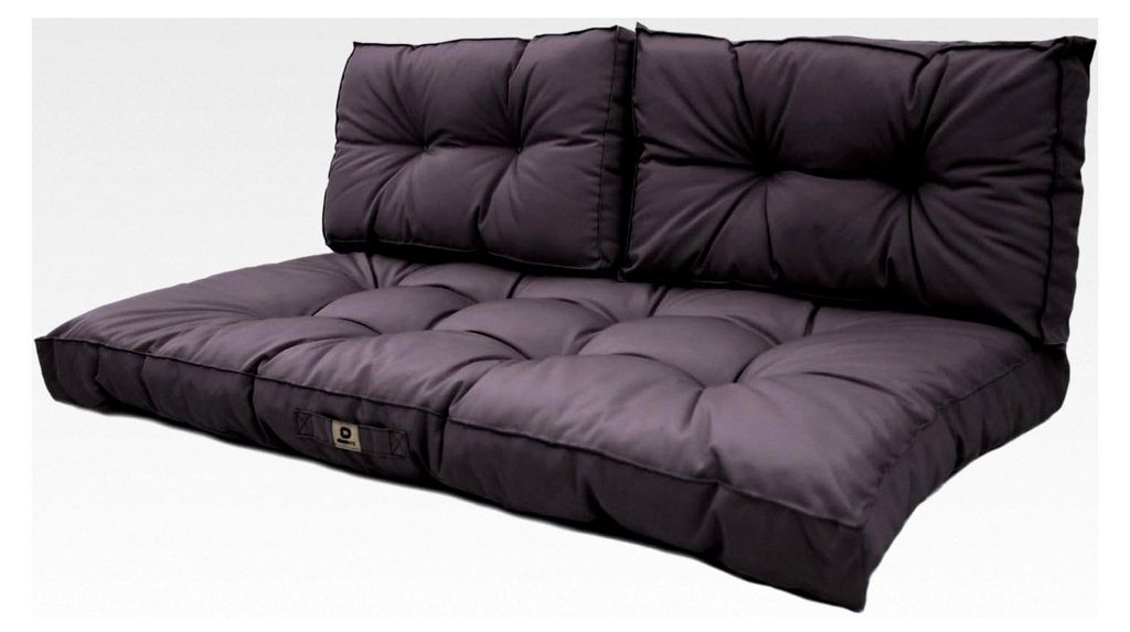 Kissen für Gartenmöbel, 120 x 60 cm, Ersatzkissen für Sessel, Bank & Outdoor-Stuhl – wasserdicht, bequem & gepolstert, Grau