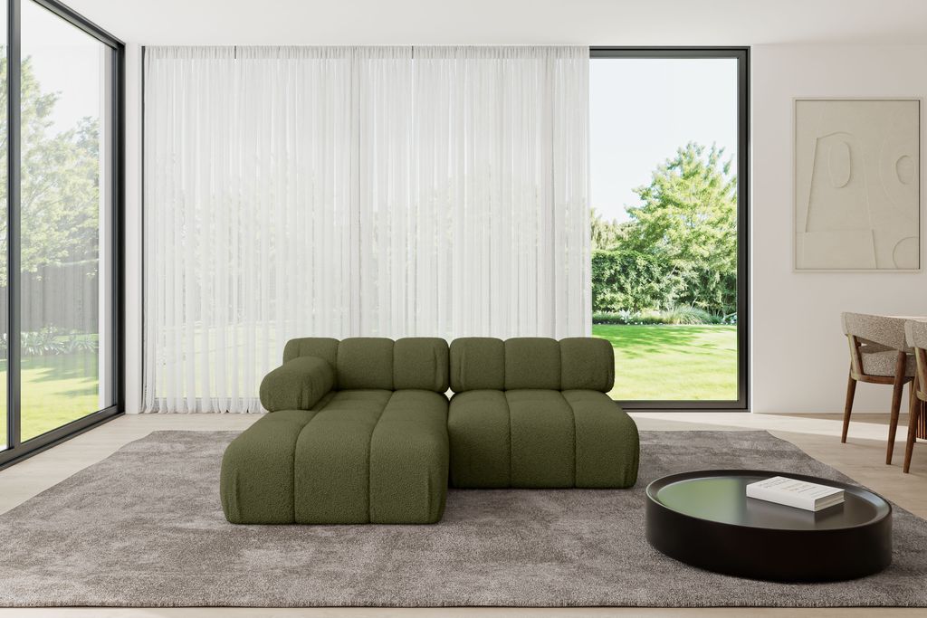 ALTDECOR Modulares Sofa Ecksofa in L-Form - Razon-L1 - 190x160x70 cm Grün Corner modular Sofa Eckcouch Couch Wohnlandschaft Cauchsofa Polstersofa