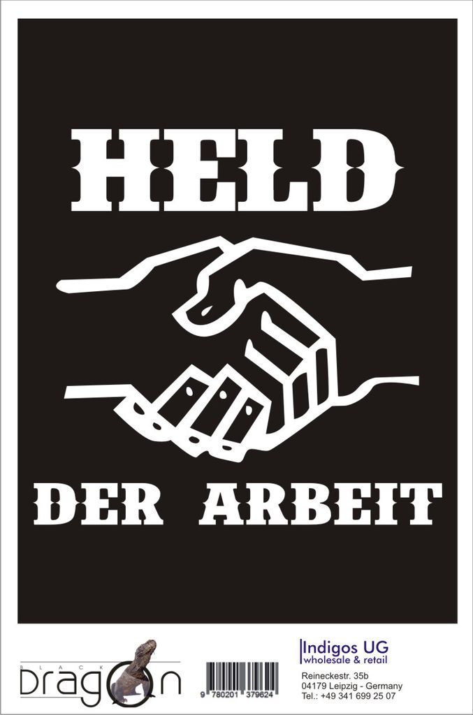 Aufkleber / Autoaufkleber - JDM / Die cut / Auto / OEM - Held der Arbeit - 150x140mm gold - Heckscheibe / Heckscheibenaufkleber