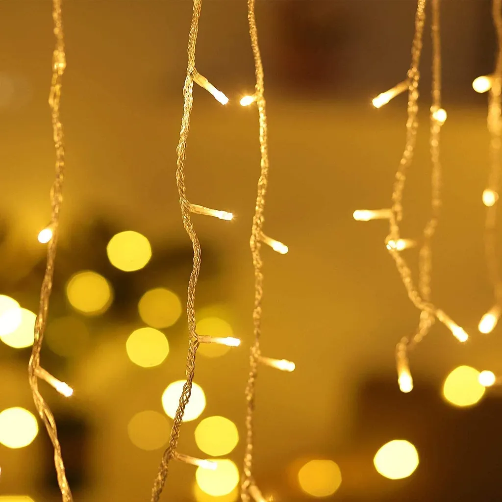 Guirlande Solaire Etanche 3M Rideau Stalactite LED avec Télécommande