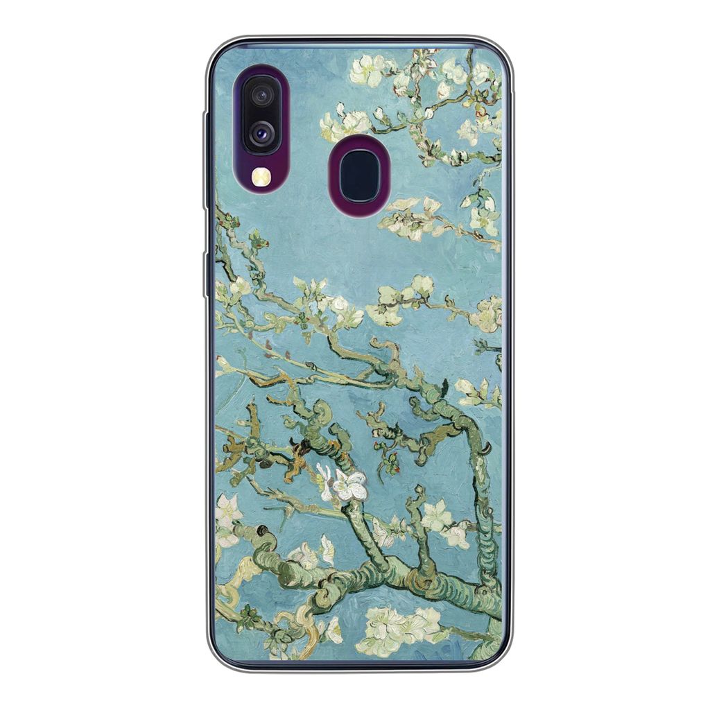 MuchoWow Handyhülle Schutzhülle Hülle für Samsung Galaxy A40 Mandelblüte - Van Gogh - Kunst Silikon Softcase Handy Hülle - Handy-Tasche