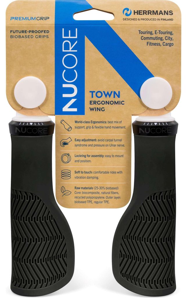 Manopole manubrio Herrmans Nucore Town Wave nero DD48 Immagine del prodotto 