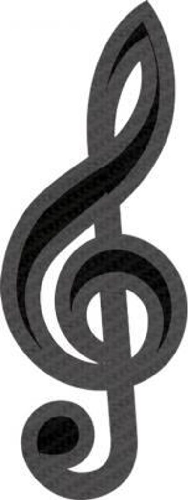 Aufnäher - Notenschlüssel - 21711 - Gr. ca. 2,5 x 7 cm - Patches Stick Applikation