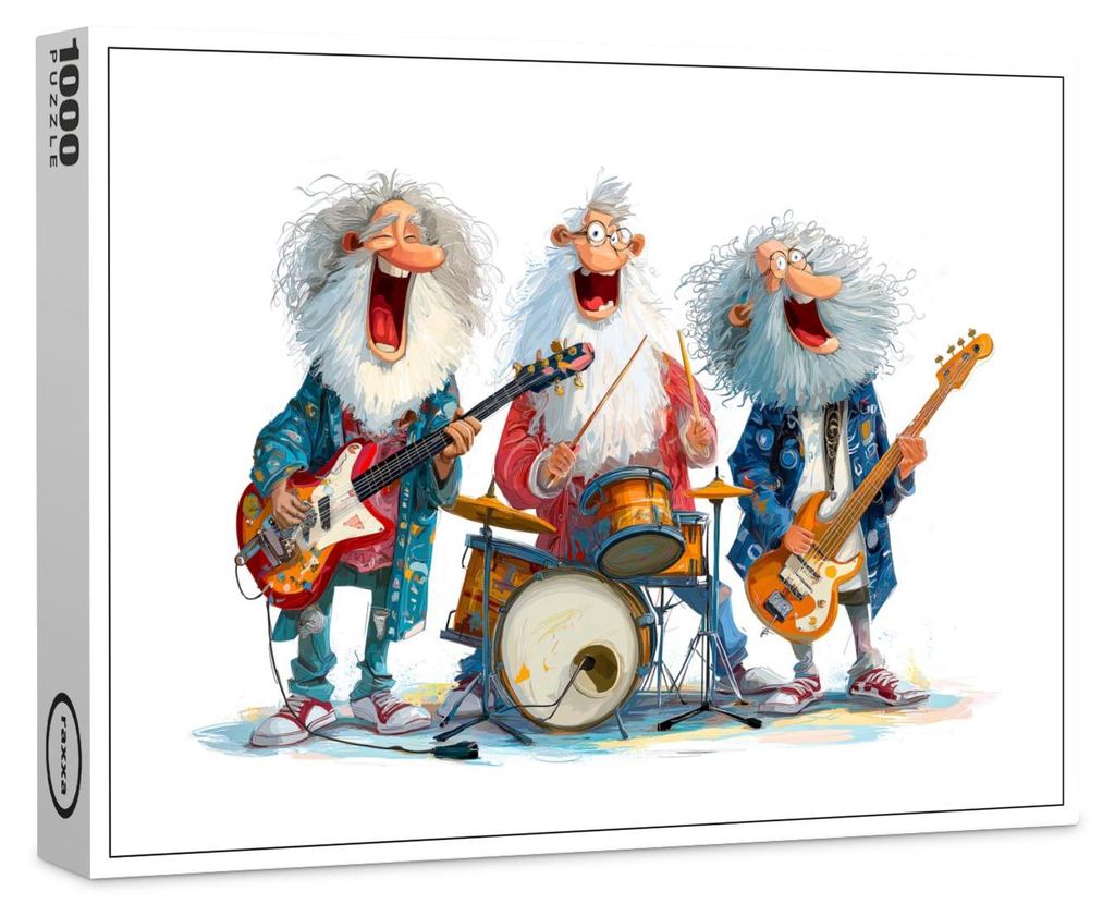 raxxa Premium-Puzzle "Funny illustration of seniors playing rock music", 1000 Teile