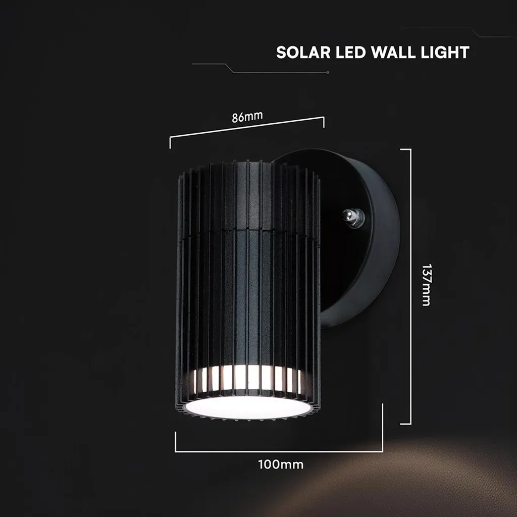 Lampe murale extérieure noire IP44 V-TAC - Éclairage de façade moderne - 4