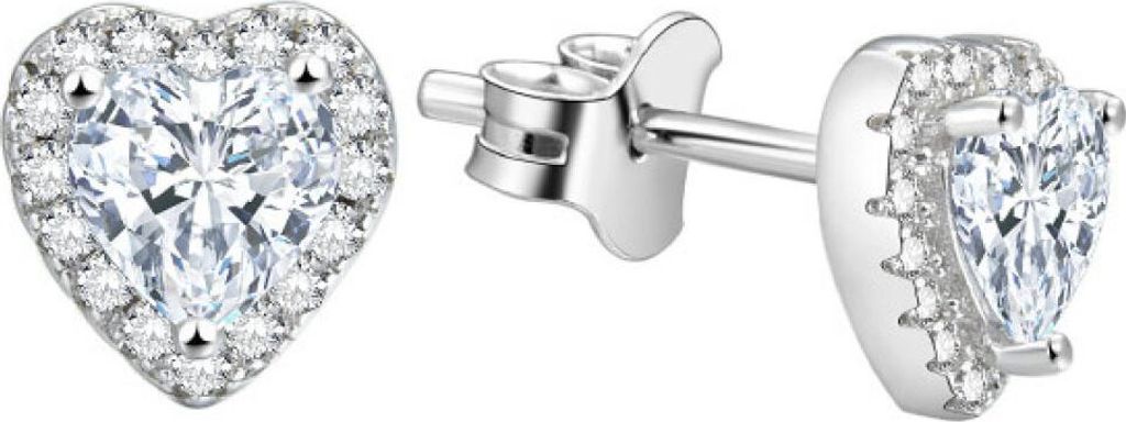 Silver heart earrings AGUP1175