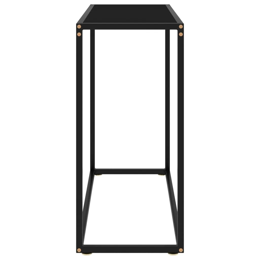SYFAX™ Tavolo Consolle Nero 80x35x75 cm - Vetro Temperato per Ingresso - 2
