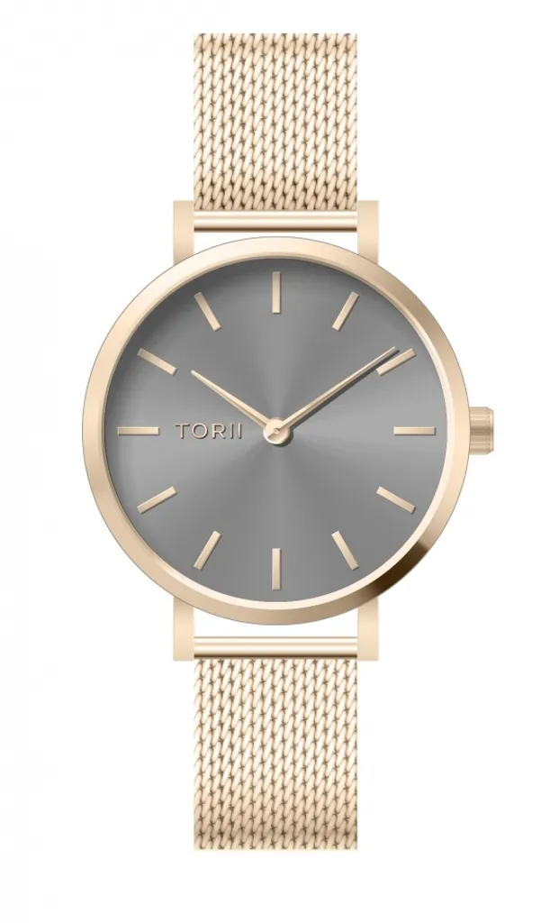 Montre TORII L34LS.AL Or Rose - Cadran Épuré et Bracelet Maille Fine 34mm