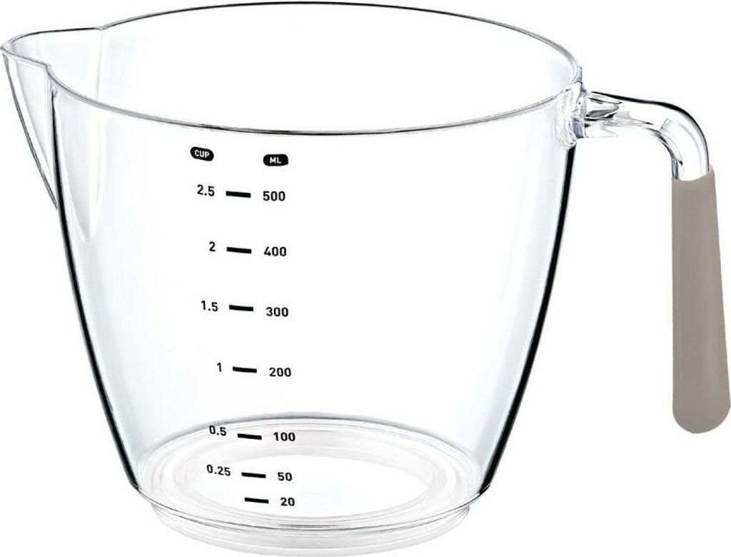 OKYANUS | Messbecher - 0,5L - Transparent - Antirutschgriff - Ideal für Küche
