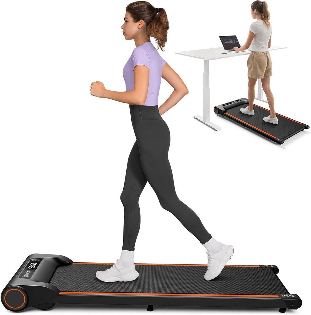 JUNG Laufband UREVO Elektrisches Laufband, leise,bis 130kg Laufband für Zuhause (Lauf Band Elektrisch, Walking Pad, Treadmill für Zuhause, Sportg...