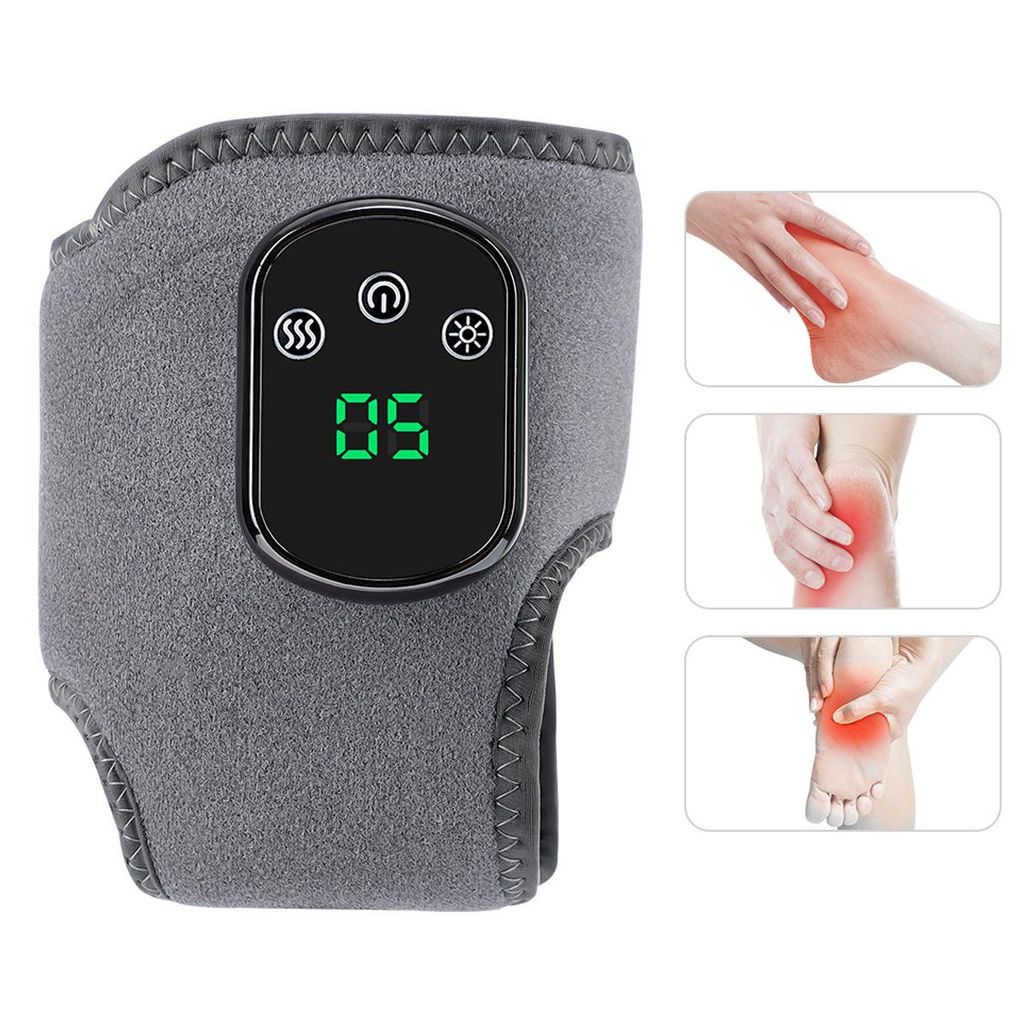 Elektrische Fußmassagegerät Knöchelbandage,Beinmassagegerät mit 5 Heizstufen und 3 Vibrationsmodi, USB Typ-C,Wärmetherapie Massage
