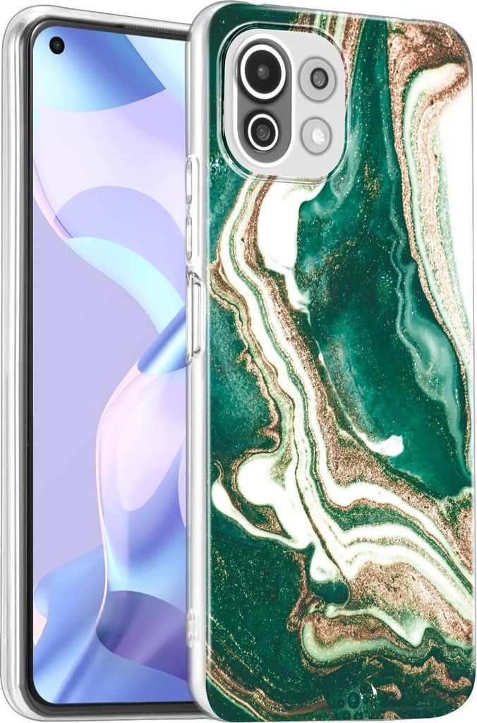 Hülle für Xiaomi Mi 11 Lite 4G/5G Schutzhülle Marmor Motiv Handy Case Silikon Slim Cover