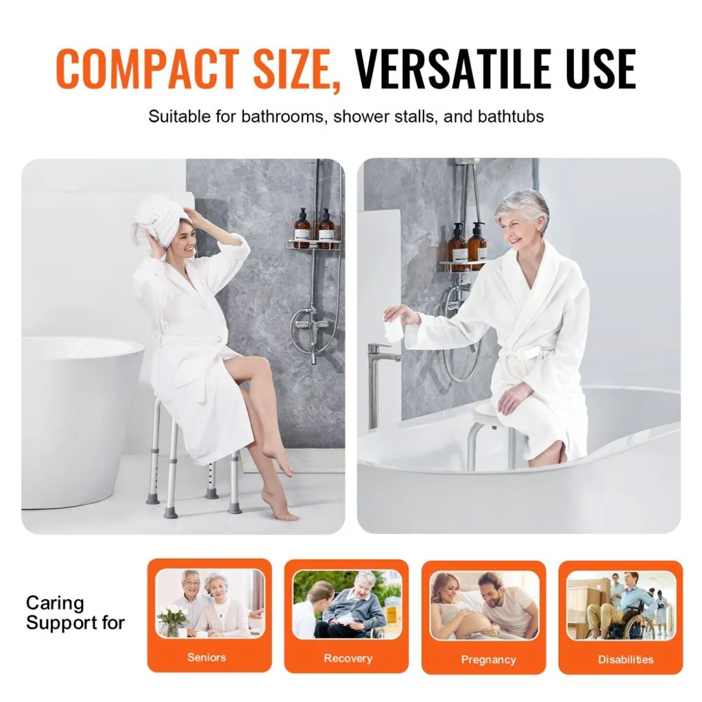 Chaise de douche stable pour seniors - Tabouret de bain ergonomique - 3