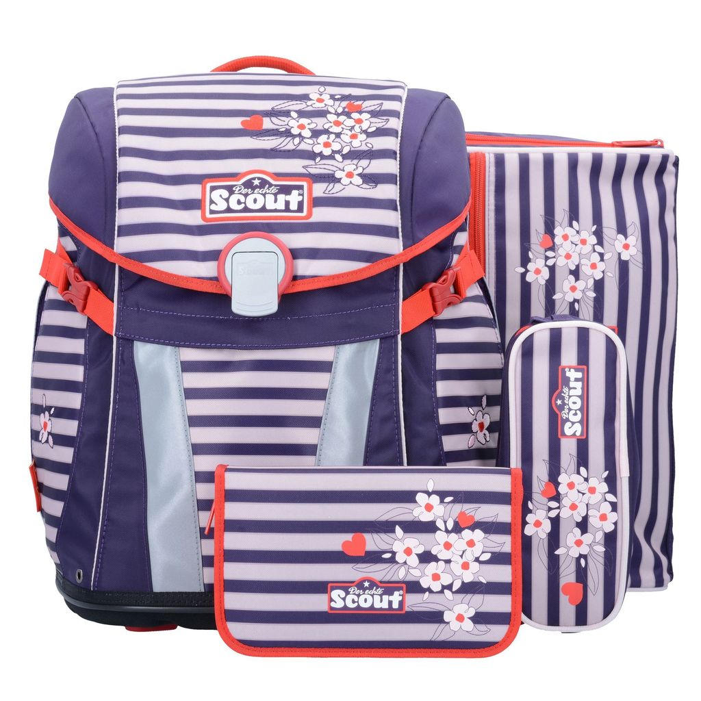 Scout Sunny Happy Stripes Schulrucksack Set 4tlg.
