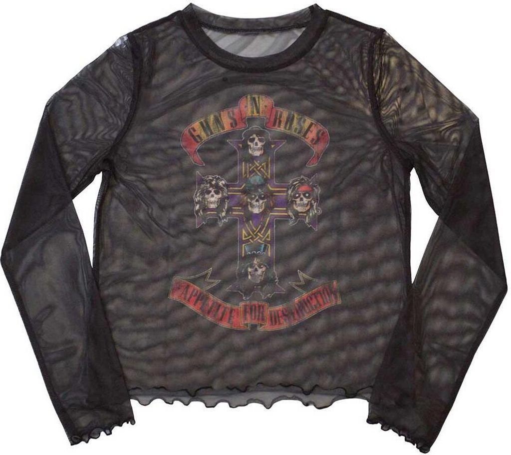 Guns N Roses - "Appetite For Destruction" Kurzes Top für Damen Langärmlig RO10803 (M) (Schwarz)