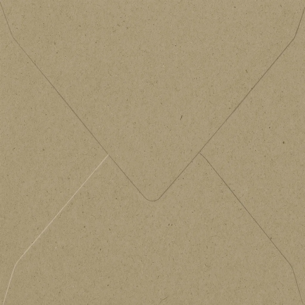 Enveloppe pour Invitation Mariage Carrée 14x14 cm en Kraft Naturel