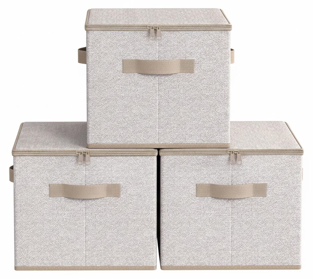 SONGMICS Stoffbox, faltbare Aufbewahrungsbox mit Griffen, Produktbild 