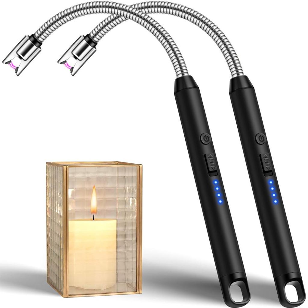 2er-Pack elektrische Feuerzeuge mit USB-C-Anschluss, 360° Produktbild 