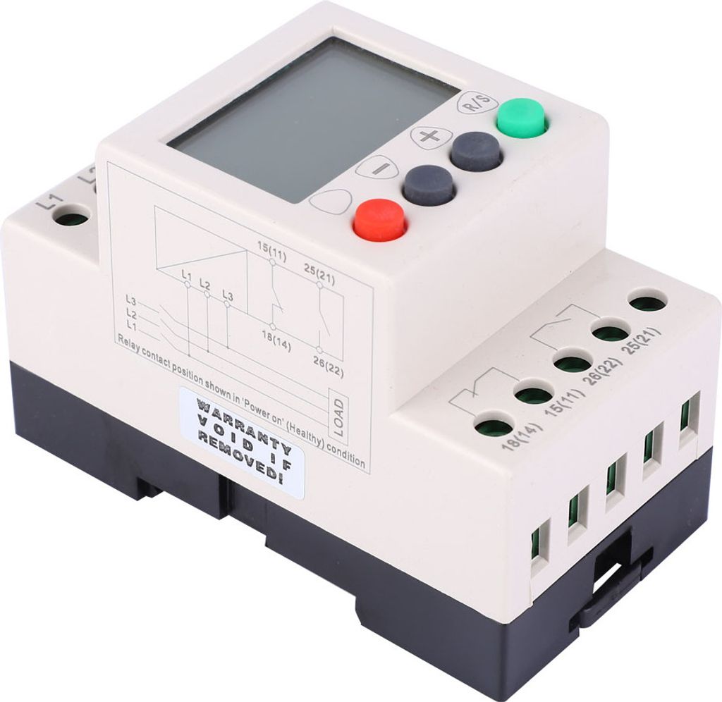 JL-400 Über Unter Spannung Phase Sequenz LCD Display Protector 3 Phase Spannung Monitor Relais