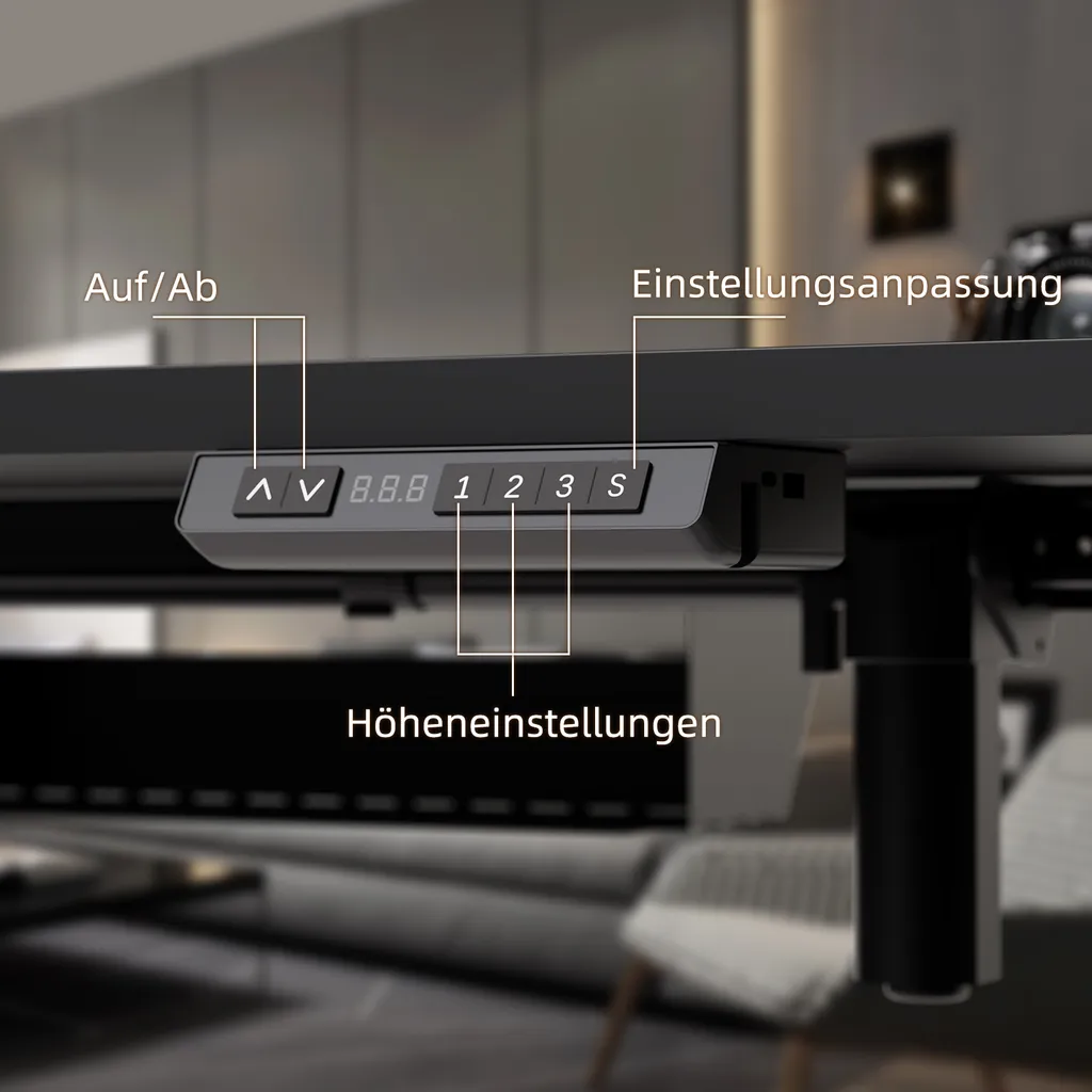 Bureau assis debout avec mémoire de hauteur et charge rapide USB-C