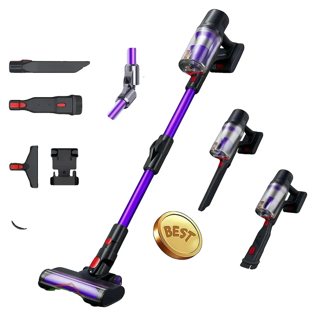 Aspirateur balai DSV112A LILA à tuyau pliable 180° et aspiration 55 kPa