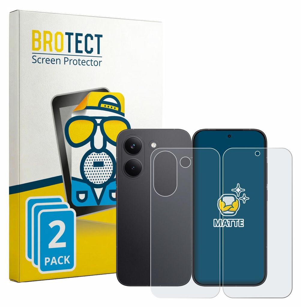 2x BROTECT Schutzfolie für Xiaomi Poco X8 Pro (Display+Rückseite) Displayschutz Displayschutzfolie Folie Matt Entspiegelungsfolie