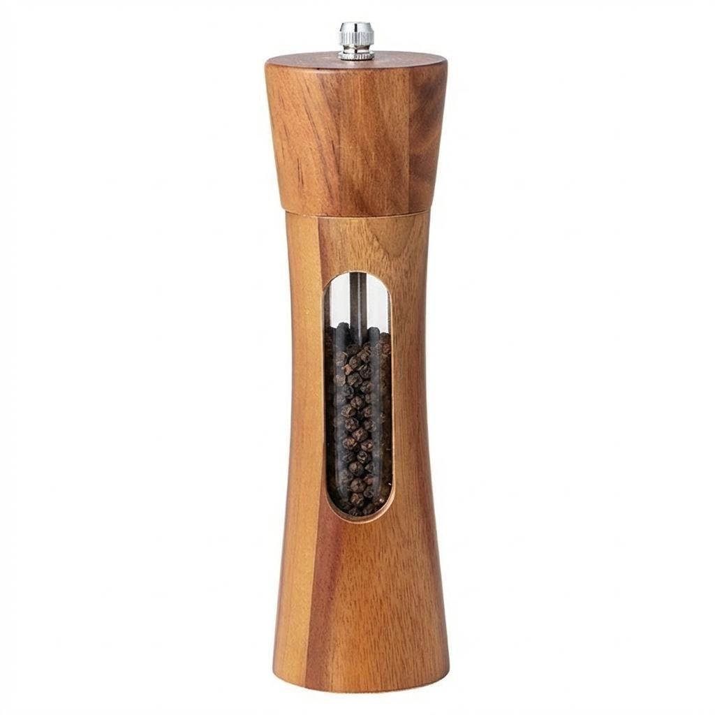 Salz- und Pfeffermühle Akazienholz 18,7 cm Gewürzmühle mit Keramikmahlwerk