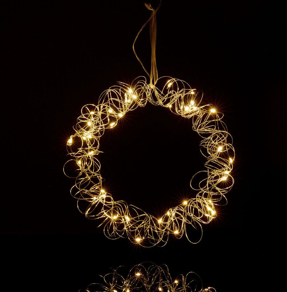 Relaxdays LED Lichtkranz, Fensterdeko innen, zum Aufhängen, Produktbild 
