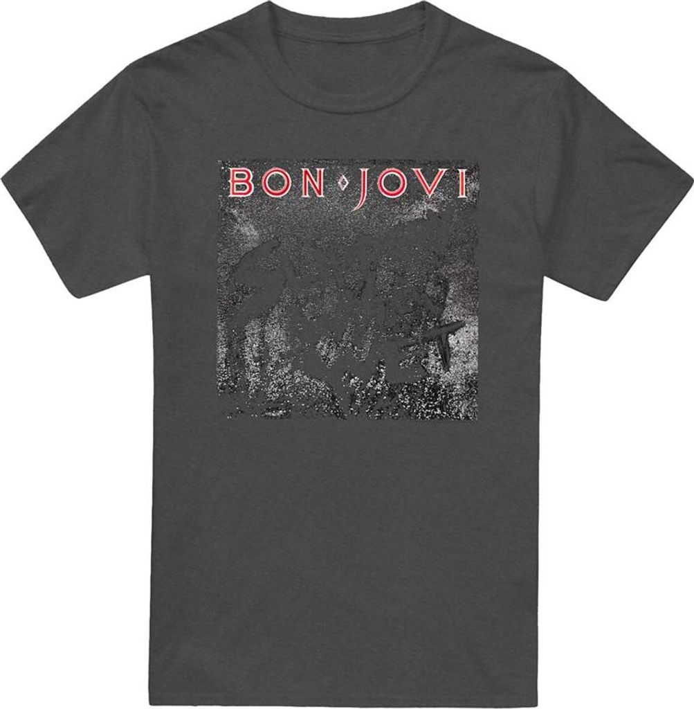 Bon Jovi - "Slippery When Wet" T-Shirt für Herren/Damen Uni TV20689 (XXL) (Holzkohle)
