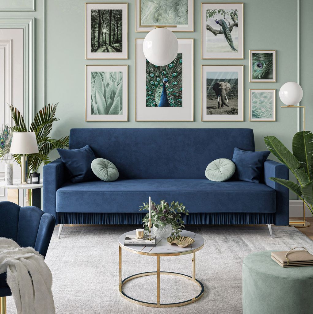 Gepolstertes Sofa VANITY mit Schlaffunktion Magic Velvet 2216 Beine chrom