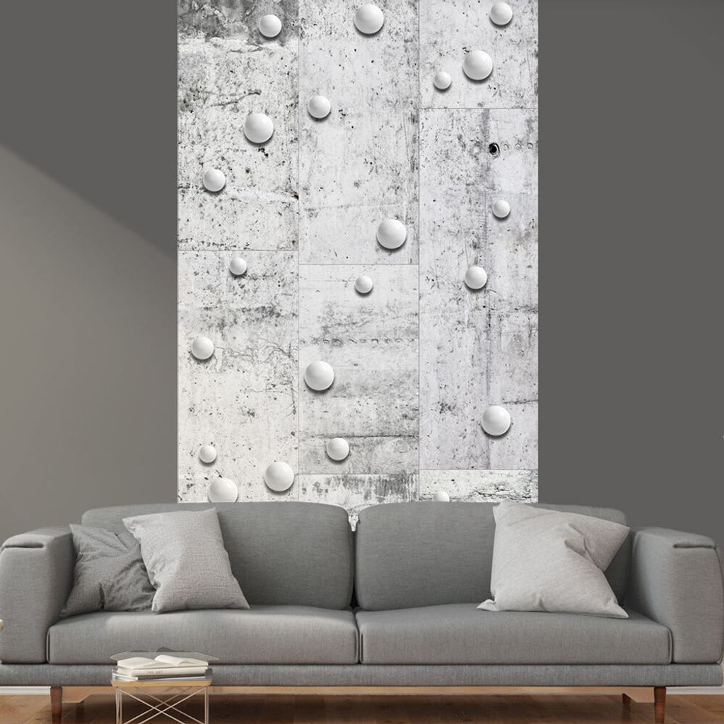 PURO TAPETE - Realistische Tapete ohne Rapport und Versatz 10m Vlies Tapetenrolle Wandtapete modern design Fototapete - Beton Perlen f-A-0389-j-b