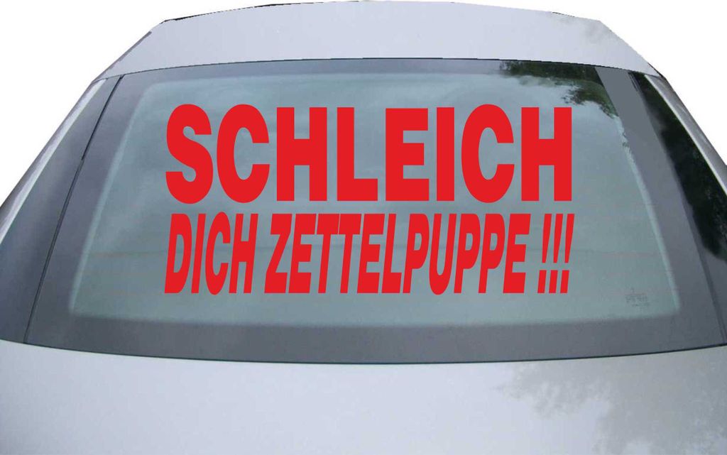 Indigos UG - Aufkleber Heckscheibe & Motorklappe DE6113 - rot - 600x278 mm - schleich dich zettelpuppe!!! - Auto Scheiben Fenster Heckklappe Tuning...