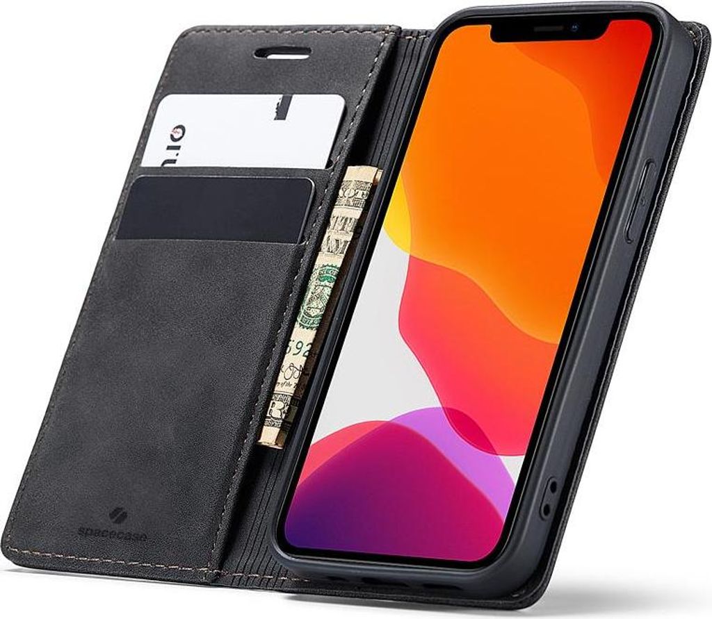 Spacecase Wallet iPhone 12 Mini schwarz
