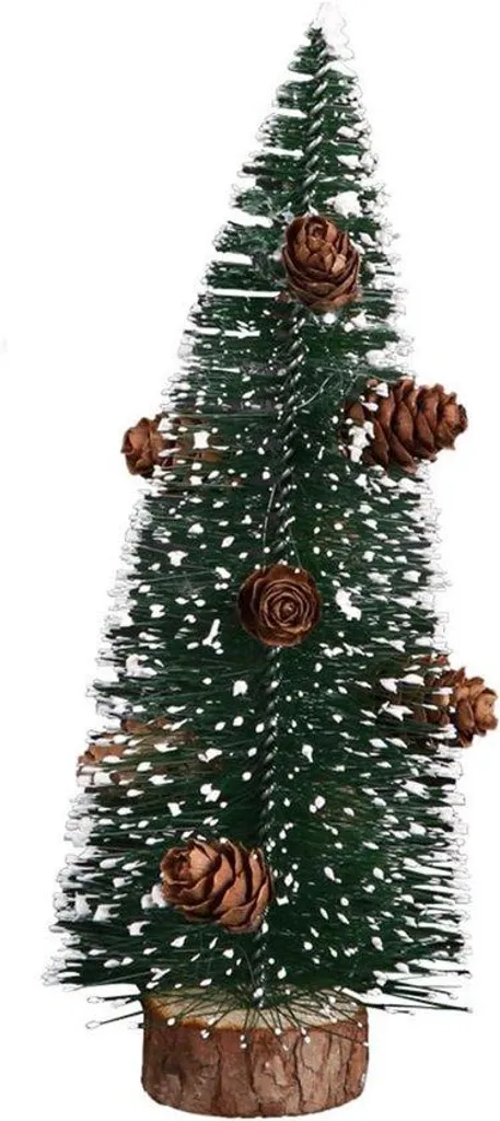 Sapin de Noël en bois écologique avec pied robuste - Finition brute