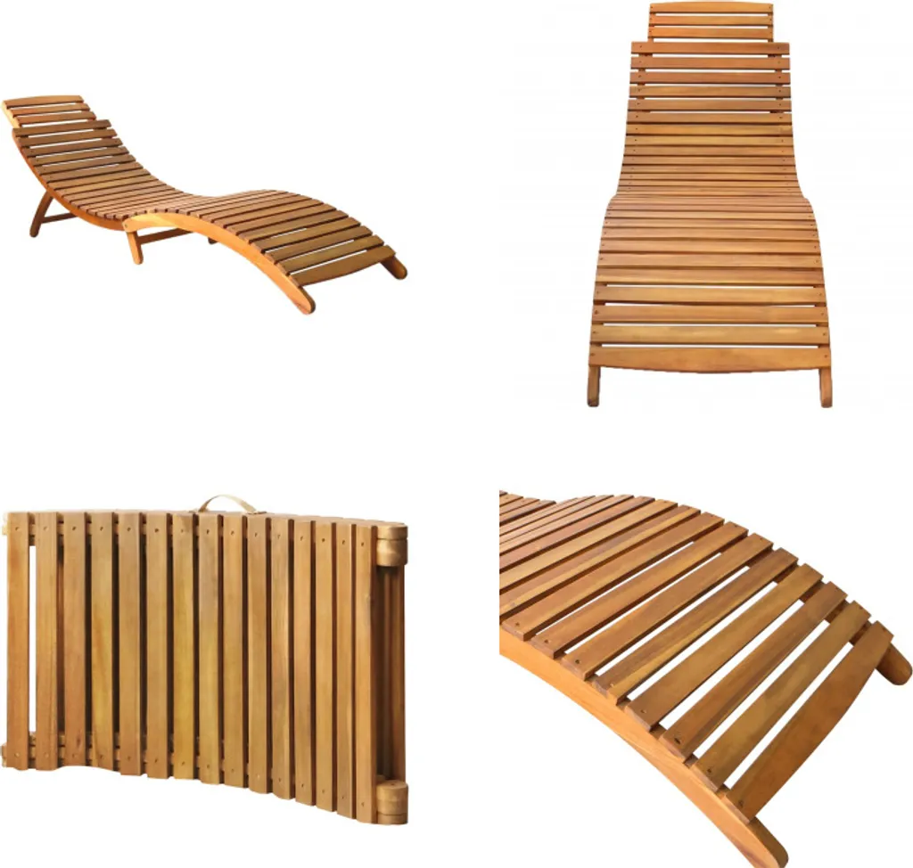 vidaXL Chaise longue en bois massif d'acacia brun robuste et durable