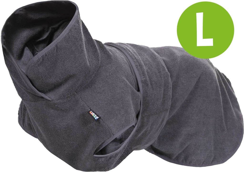 Rukka Pets Micro-Light-Bademantel graphite, Größe: L / Produktbild 