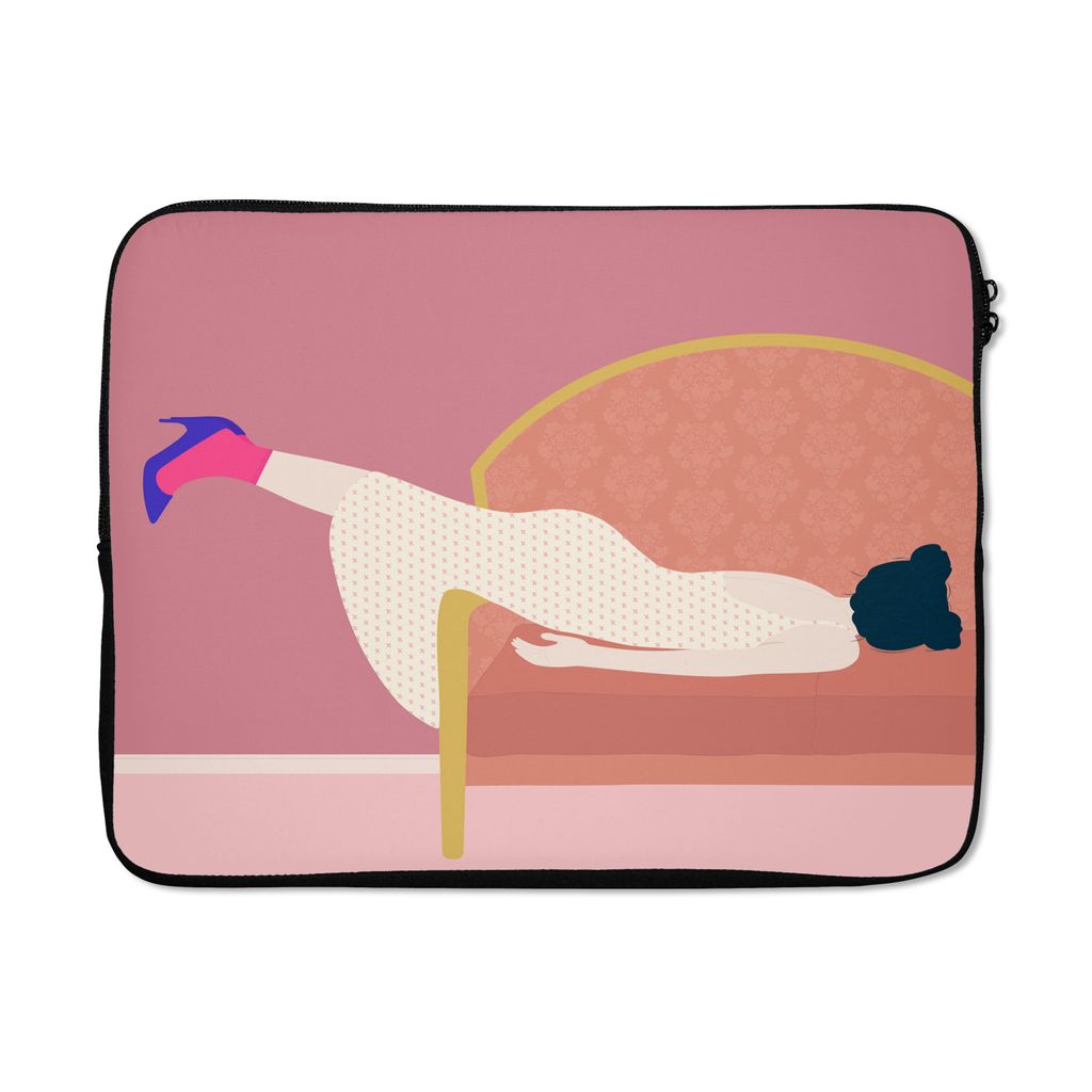 MuchoWow Laptop Hülle 17 Zoll Laptoptasche Vintage - Frauen - Pastell - Zipper - Schutzabdeckung