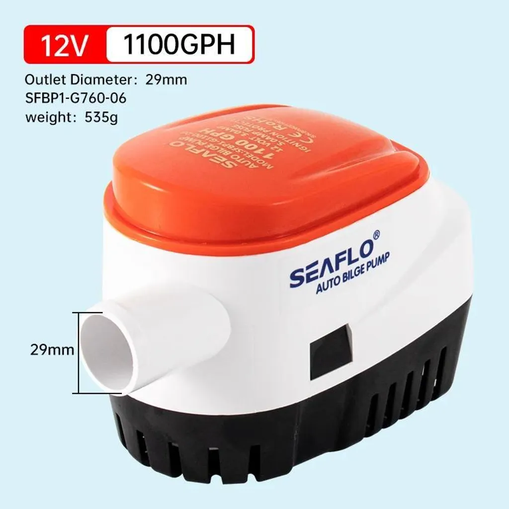 Pompe de cale submersible 12V 1100 GPH avec moteur haute performance - 2