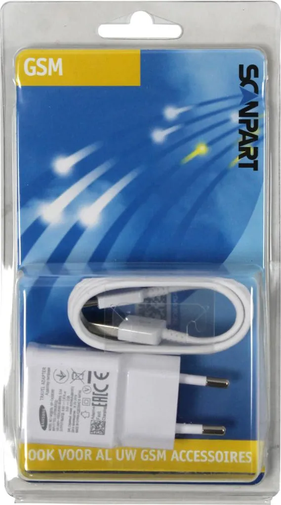 Adaptateur secteur USB-C 2A Scanpart Wit original pour smartphone blanc