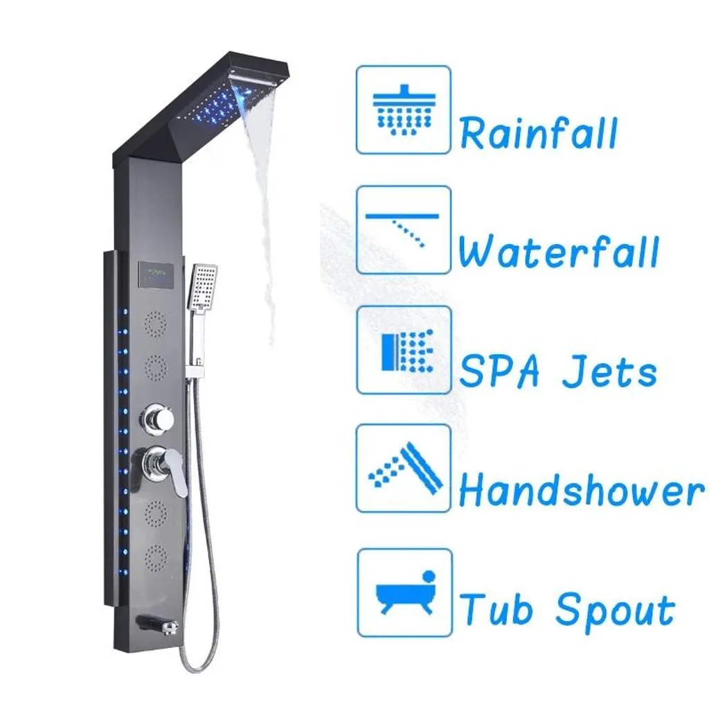 Évitez l'eau trop chaude avec ce robinet de douche LED digital noir