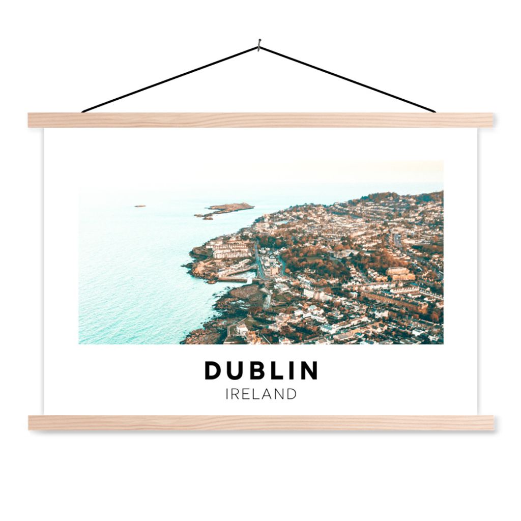 MuchoWow Textilposter Dublin - Irland - Architektur 60x40 cm mit holzfarbenen Rahmen - Bilder